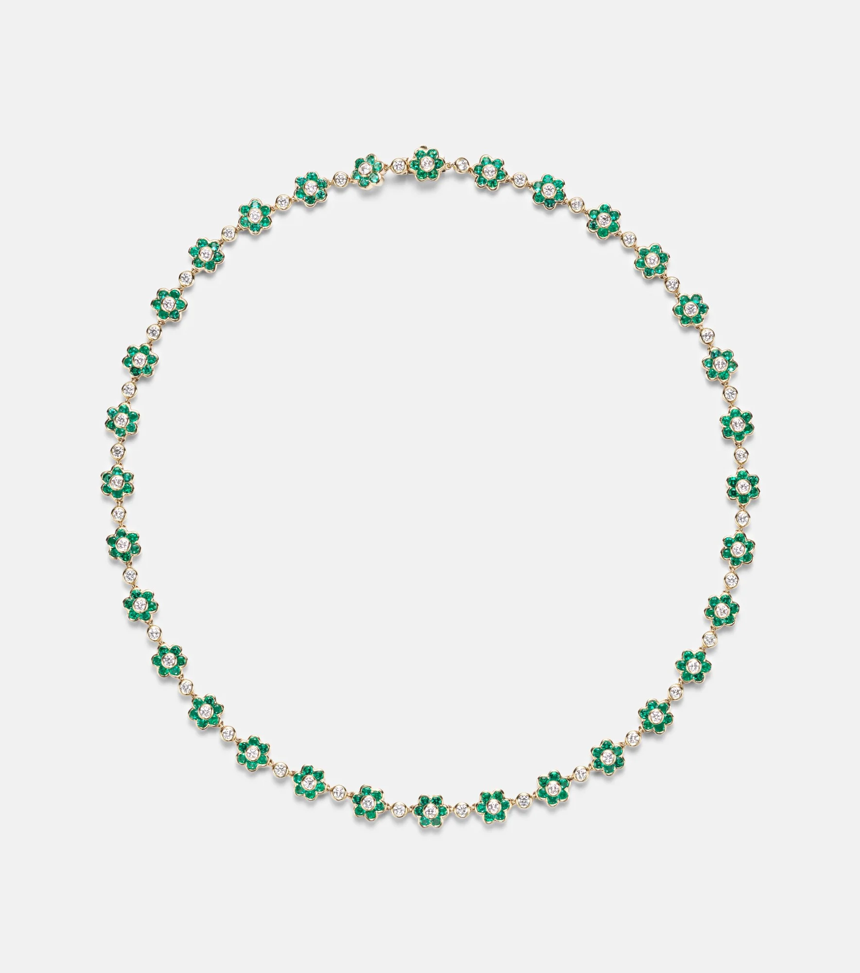 Flora Small 18kt gold choker with emeralds and diamonds - 1
