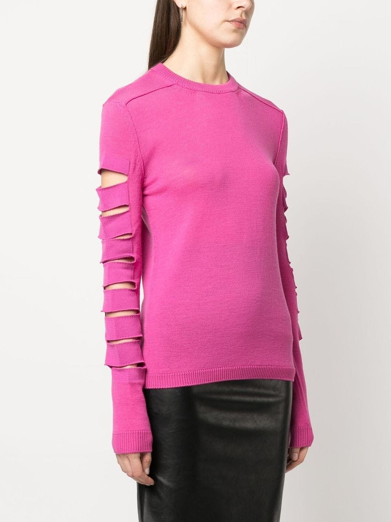 ribbed-trim cut-out jumper 3