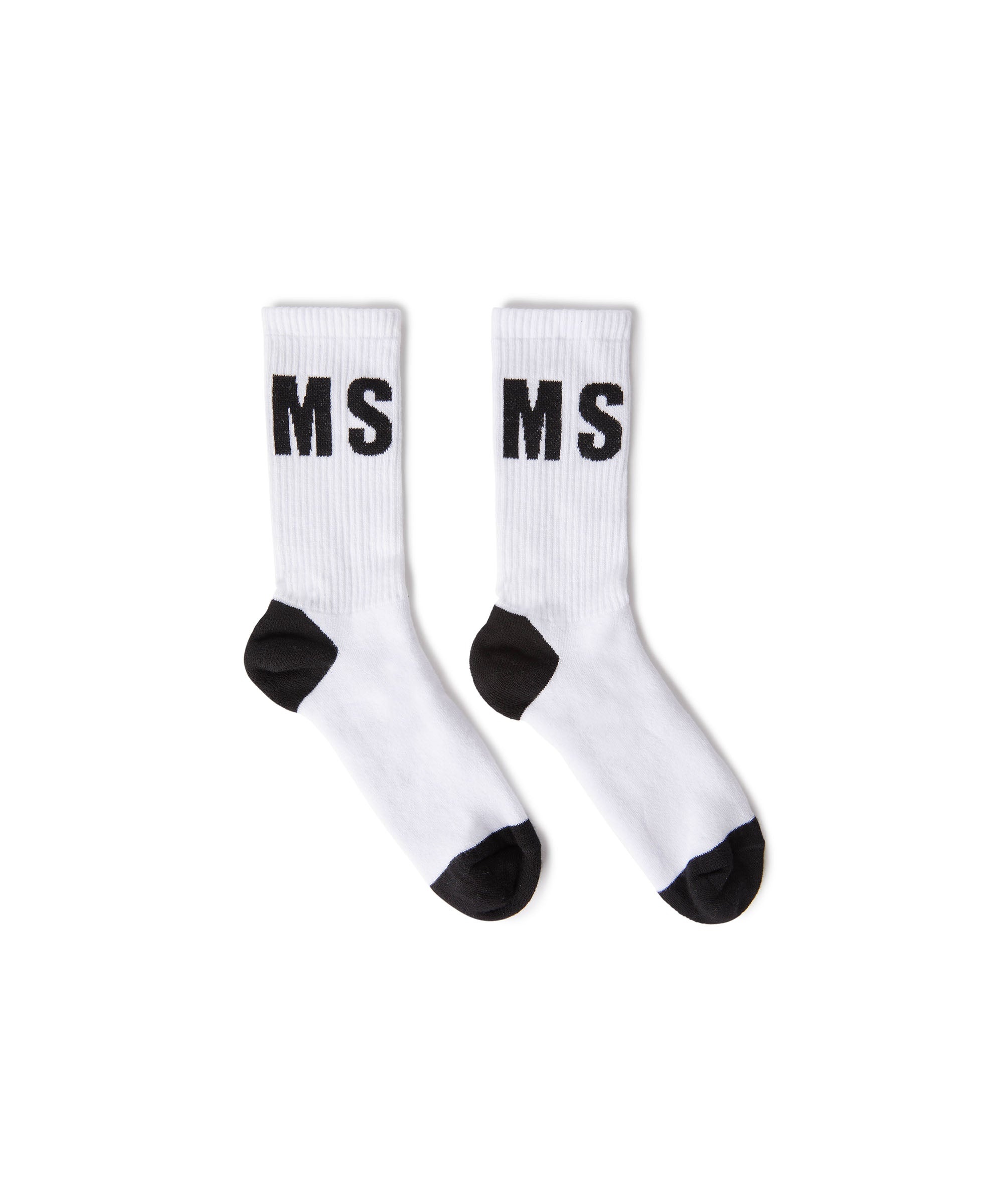 Solid color cotton socks with MSGM logo - 1