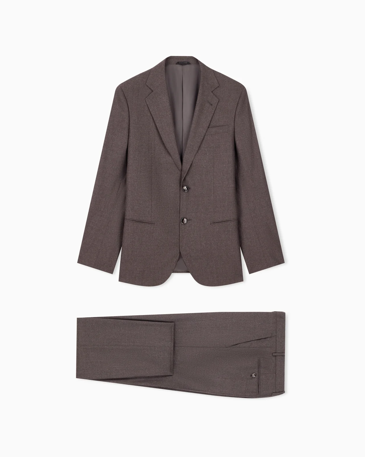 SLIM-FIT SUIT SOHO IN VIRGIN WOOL FLANNEL WITH PEAK LAPELS - 1