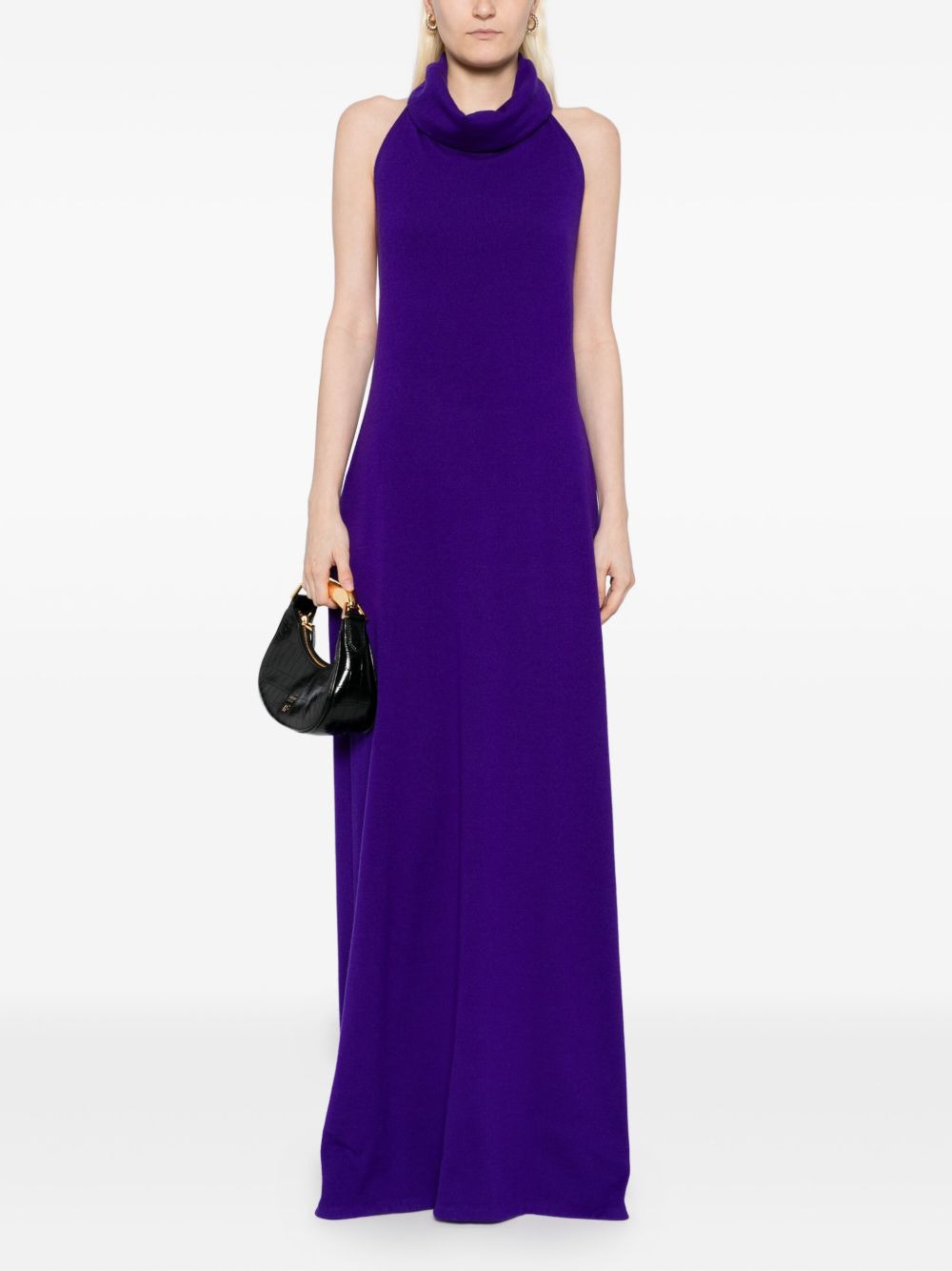 halterneck open-back dress - 2