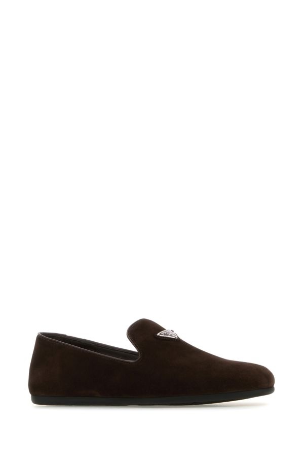 Prada Man Dark Brown Suede Loafers - 2