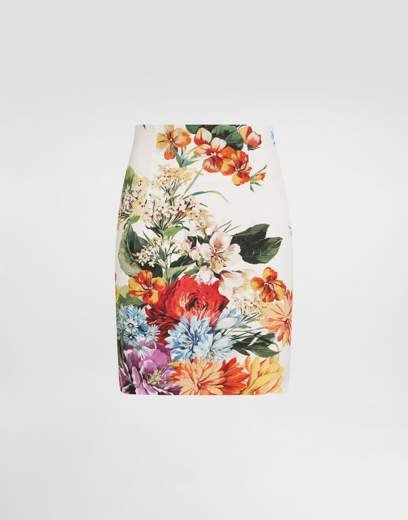 Flower bouquet-print mini skirt 1