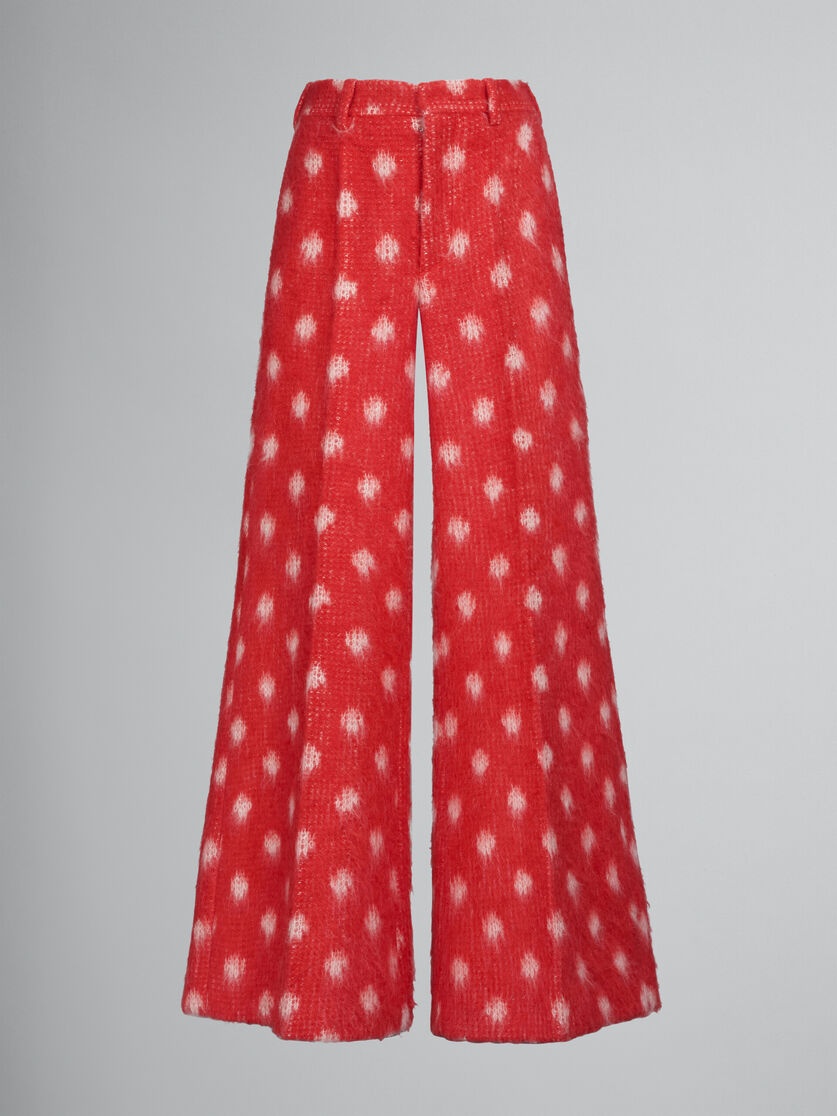 RED MOHAIR TROUSERS WITH POLKA DOTS - 1