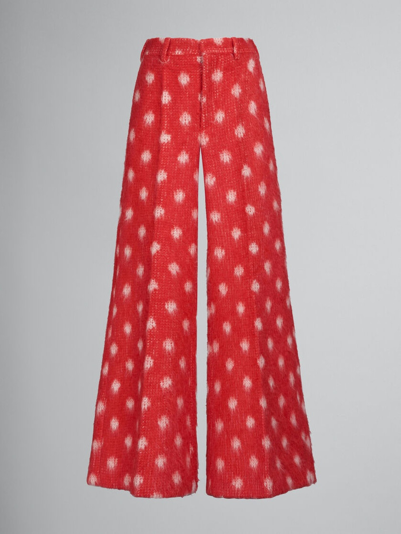 RED MOHAIR TROUSERS WITH POLKA DOTS 1
