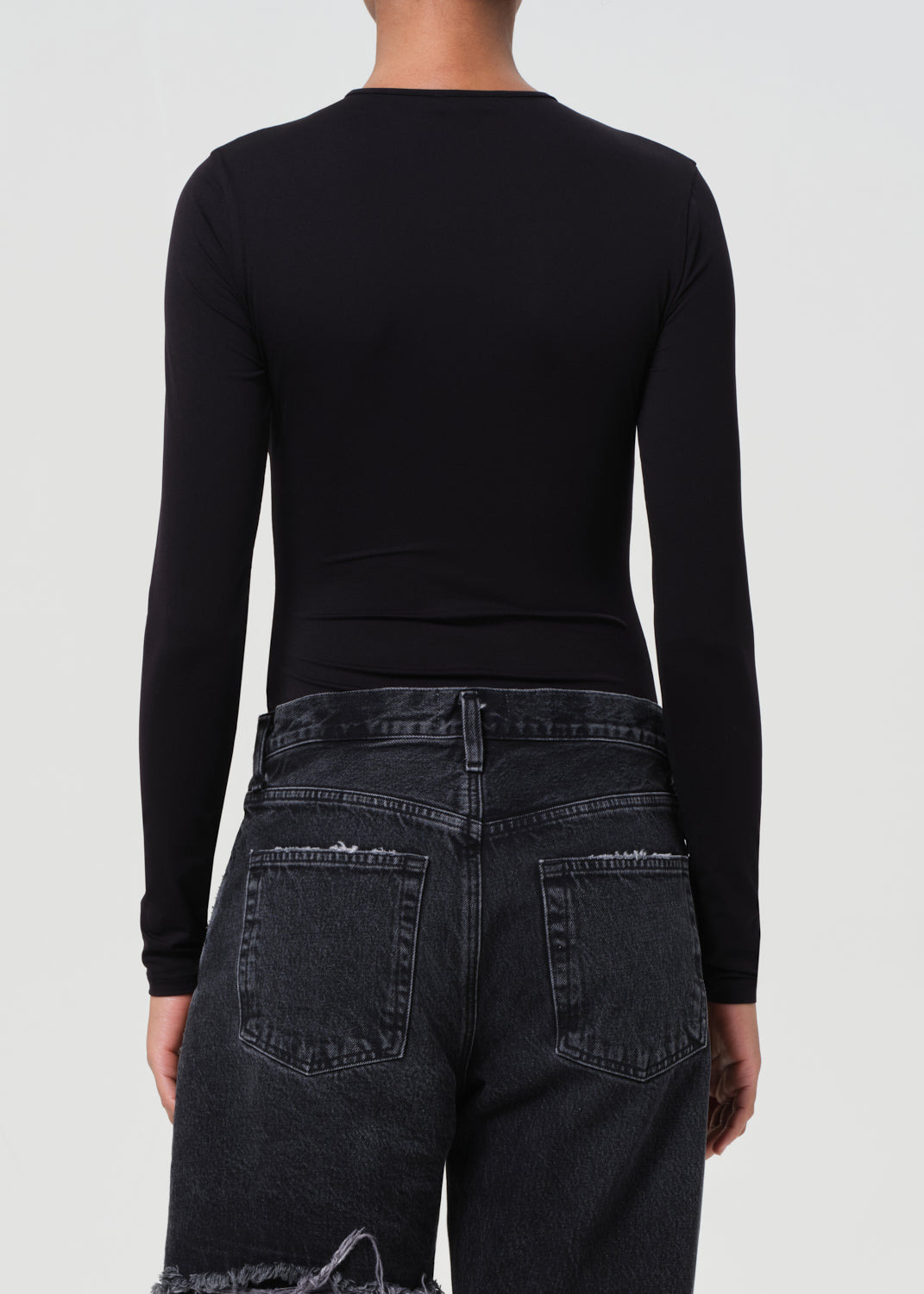 AURA LONG SLEEVE BODYSUIT IN BLACK - 3