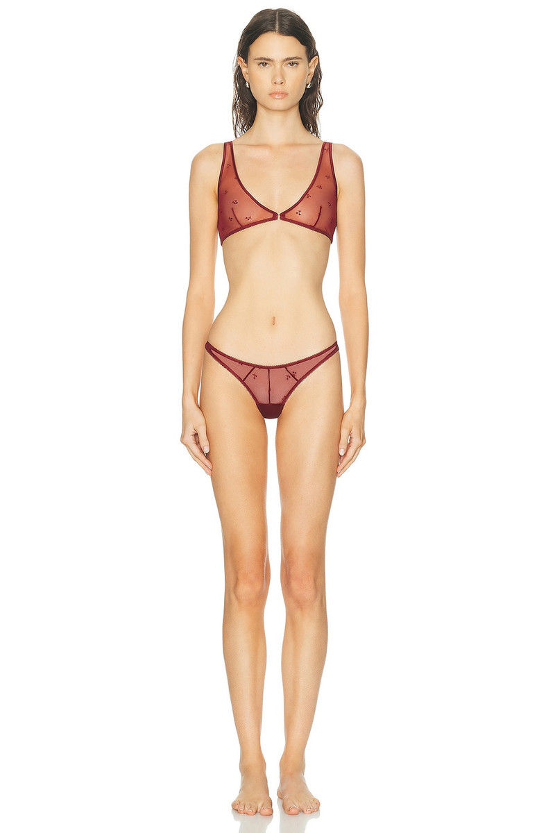 KIKI DE MONTPARNASSE Cerise Embroidery Scoop Neck Bra outlook