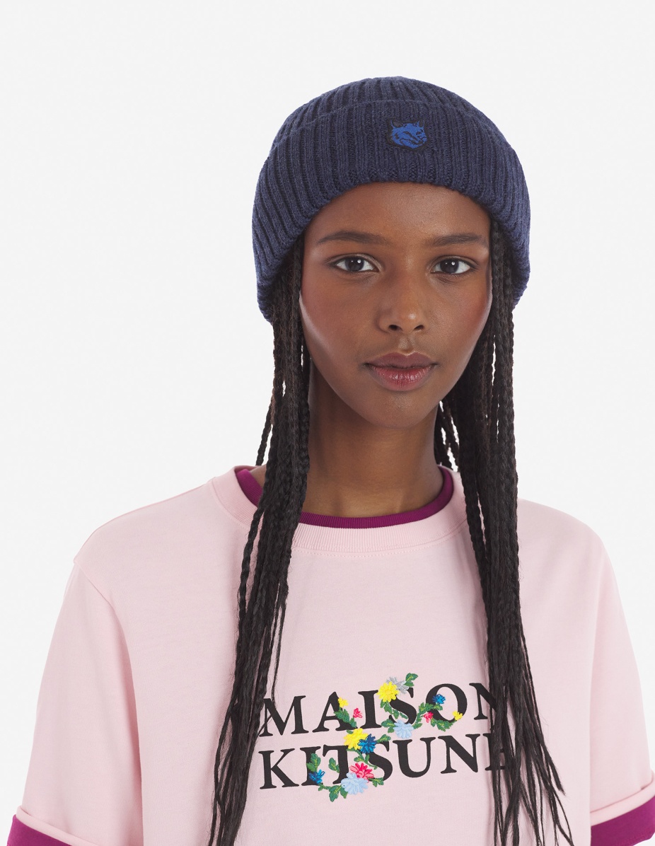 BOLD FOX HEAD PATCH RIBBED BEANIE - 4