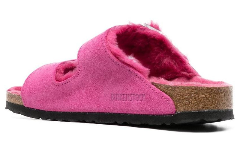 Birkenstock Arizona Shearling Suede Leather Narrow Fit Sandals 'Fuchsia Tulip' 1025554 4