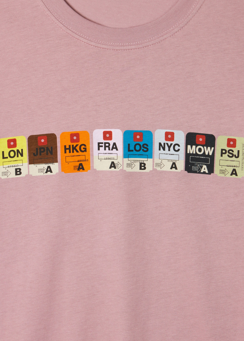 Paul Smith Powder Pink 'Ticket Stubs' Print T-Shirt outlook