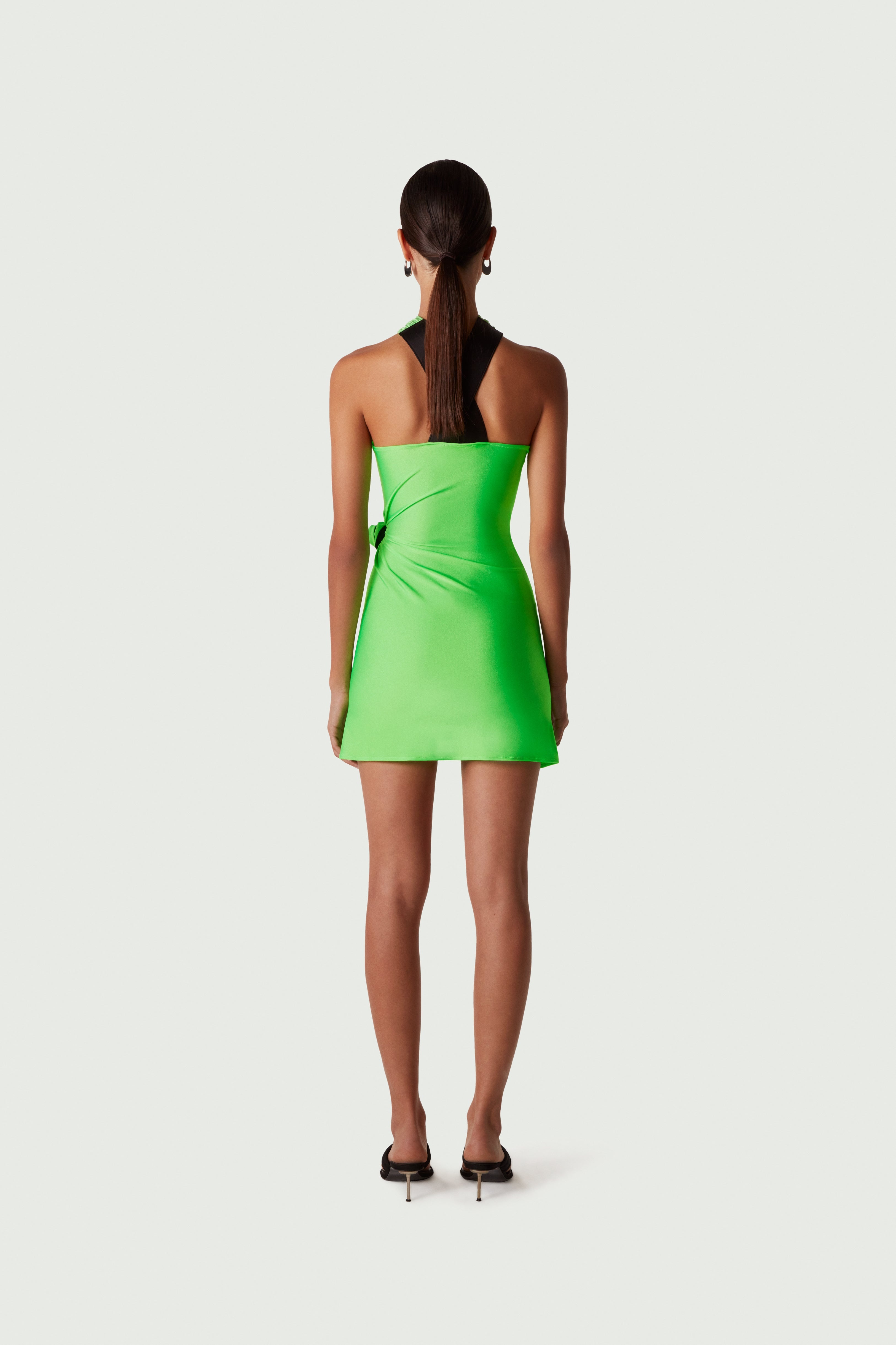Crossover Flower Mini Dress - 4