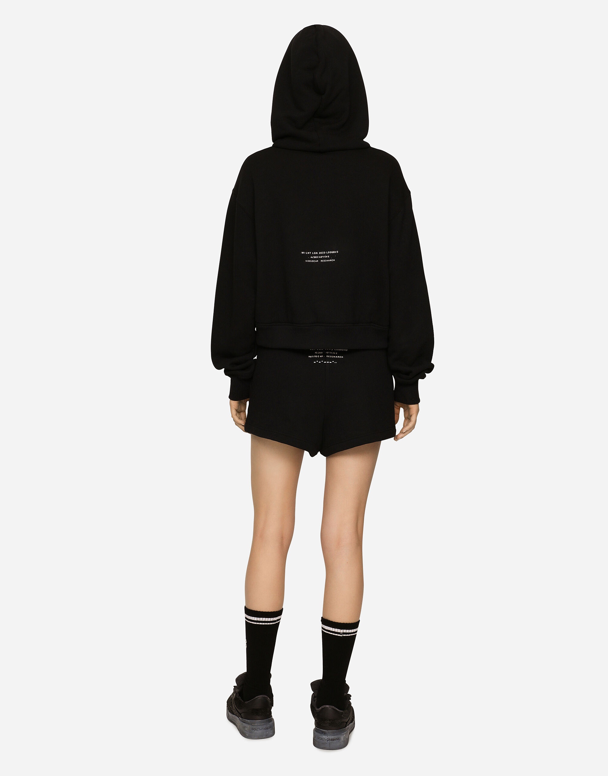 Long-sleeved cotton jersey hoodie DGVIB3 - 3