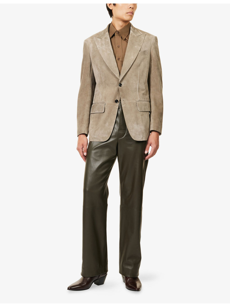 TOM FORD Dyllan Peak-Lapels Suede Blazer Jacket outlook