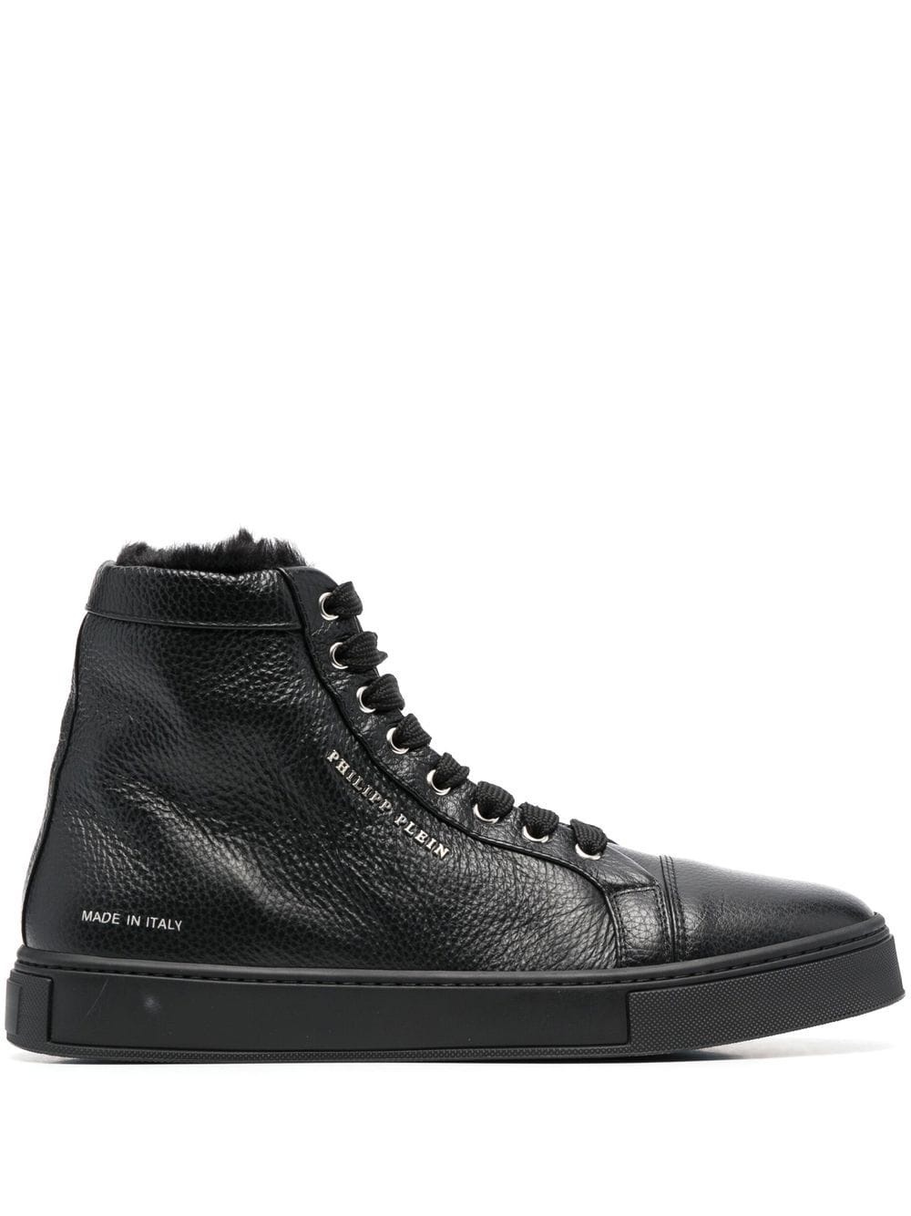 shearling lined high-top sneakers - 1