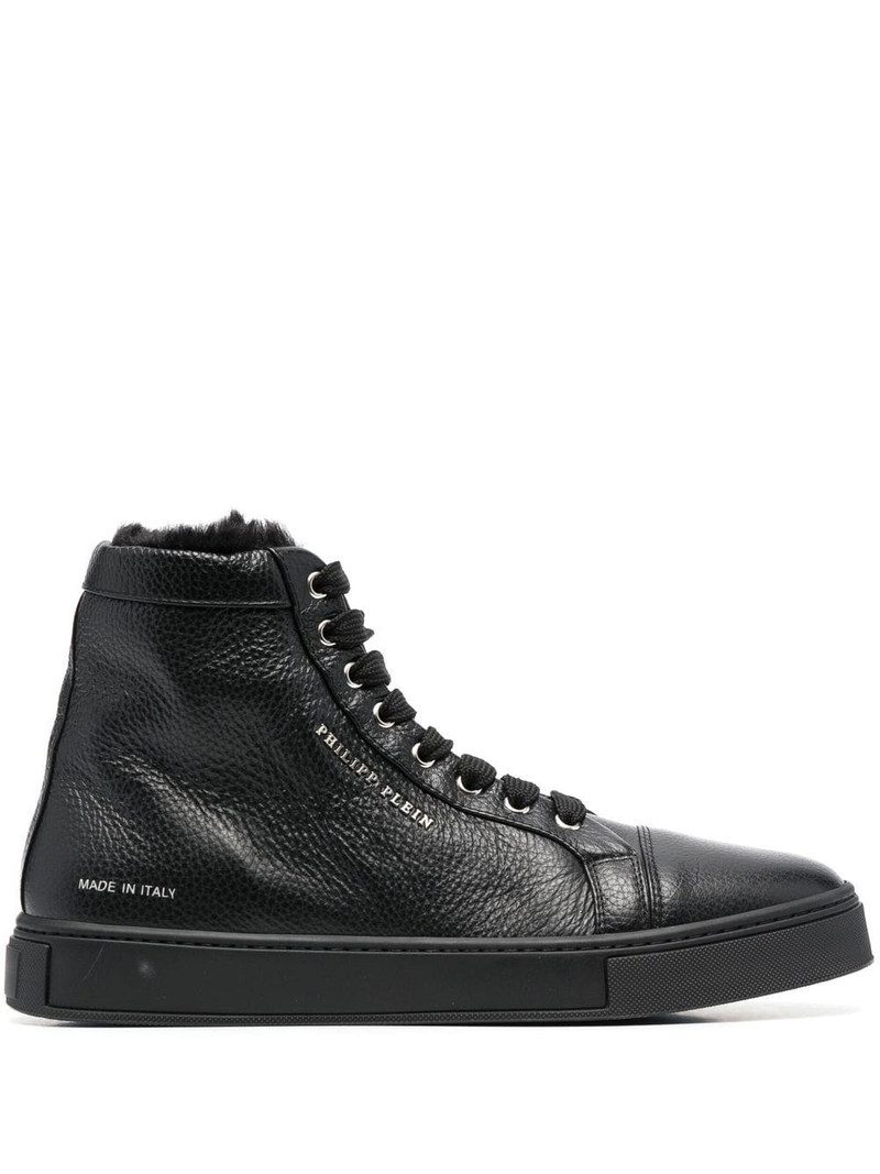 shearling lined high-top sneakers 1