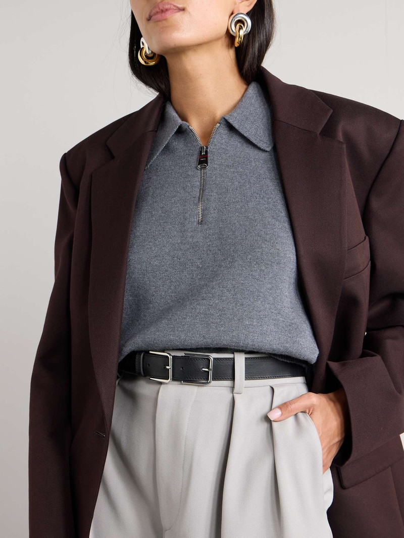 The Frankie Shop Willow leather belt Black outlook