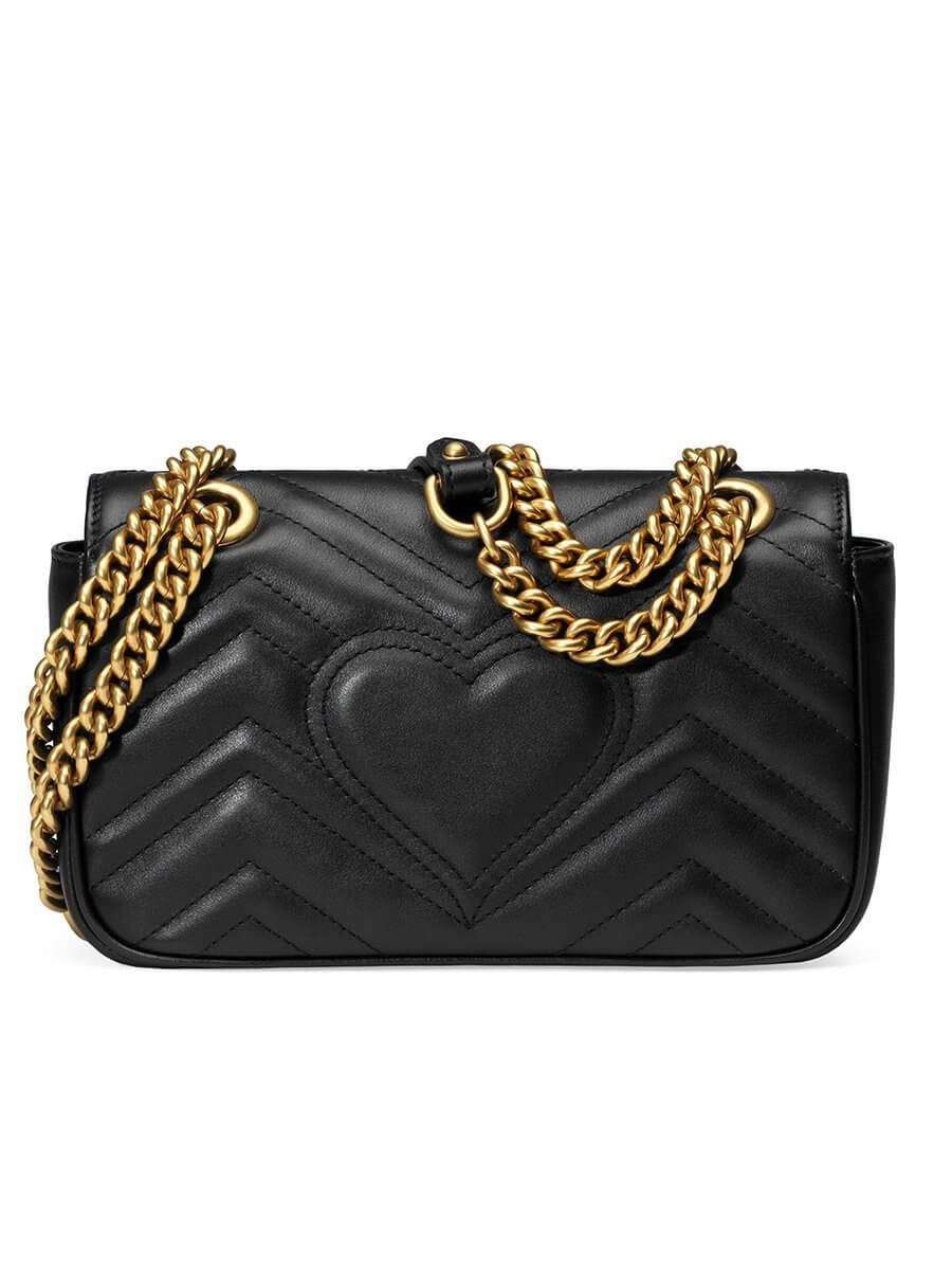 GG Marmont Mini Matelassé Black Leather Shoulder Bag - 4