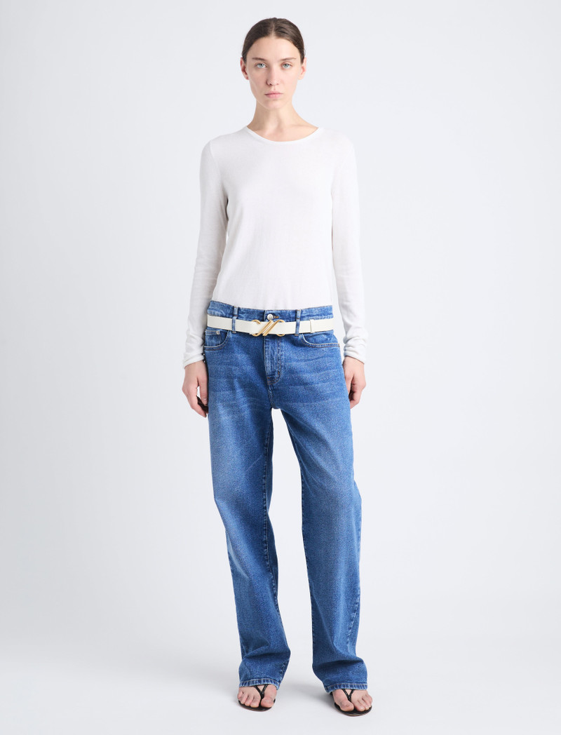 Proenza Schouler Monogram Belt in Embossed Leather outlook