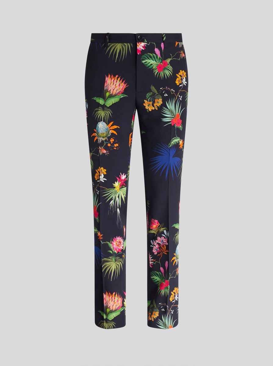 PRINTED VIRGIN WOOL TROUSERS - 1