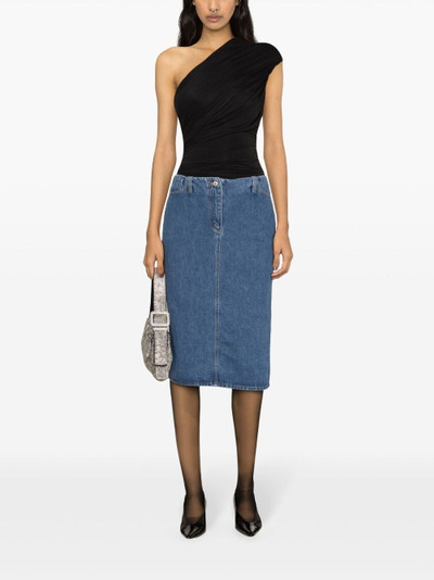 MAGDA BUTRYM engraved-logo denim pencil skirt outlook