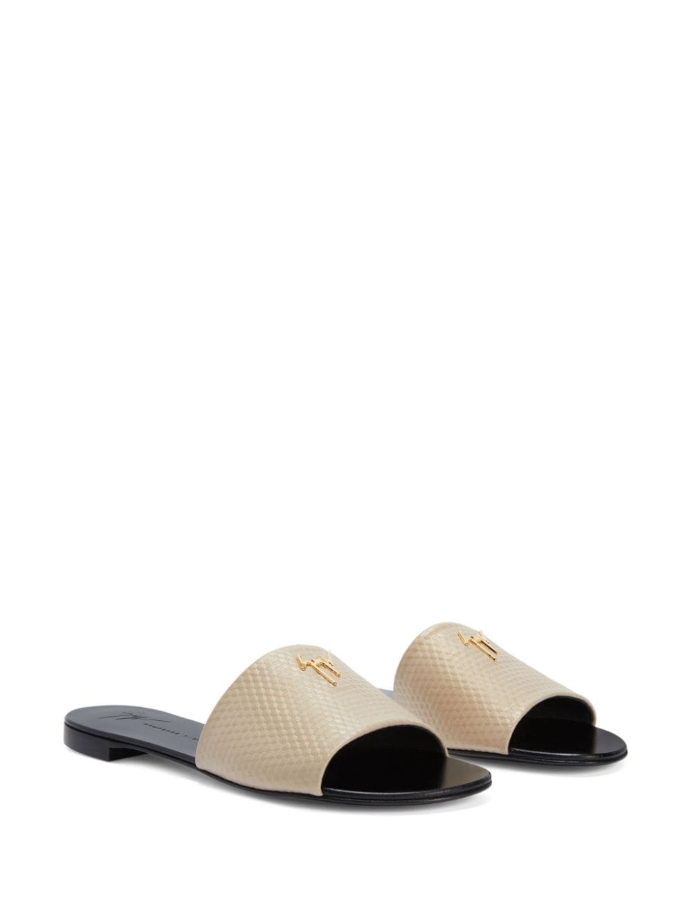 Shirley geometric-embossed slides - 2