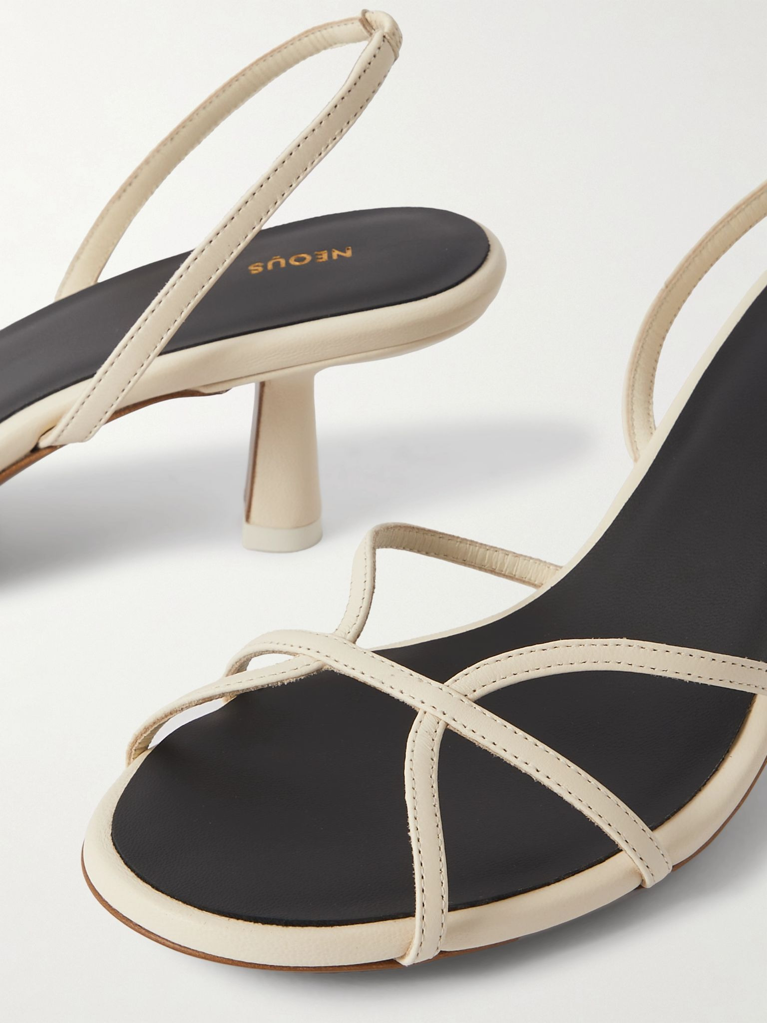 Ibor leather slingback sandals Cream - 4