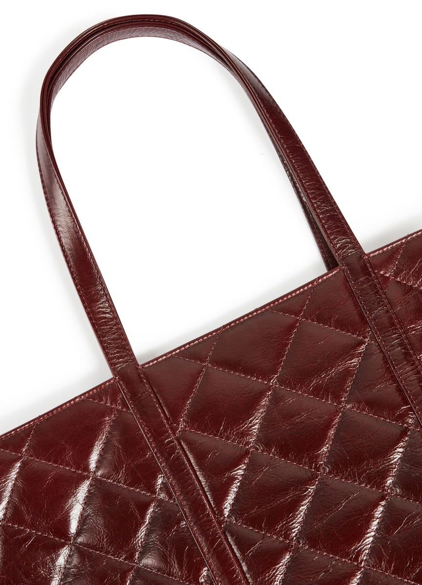 XL quilted leather tote bag - 4