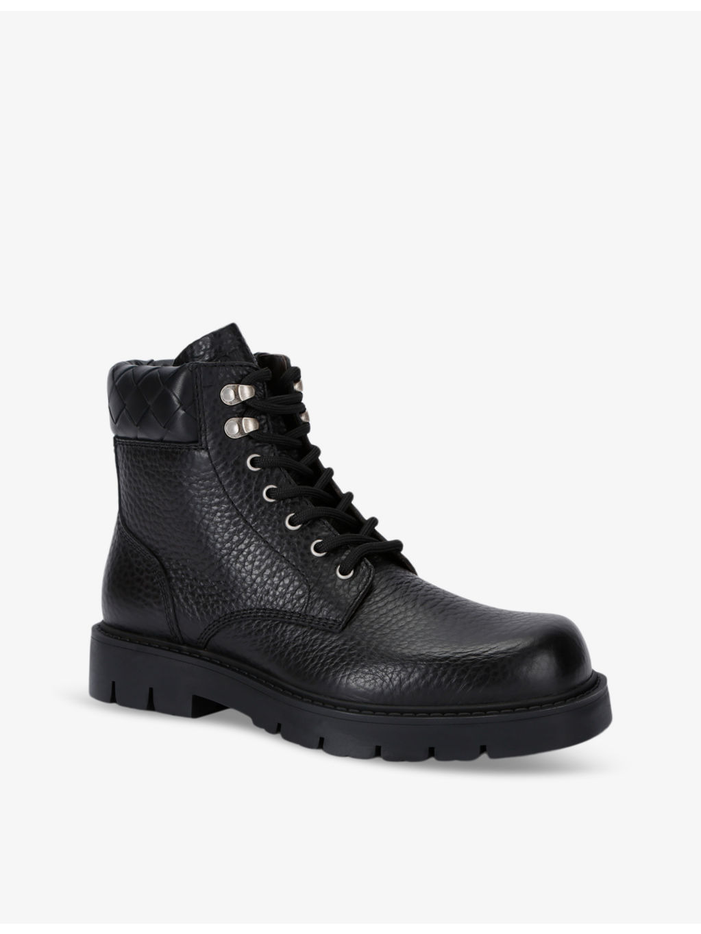 Haddock Intrecciato-collar calf-leather ankle boots - 3
