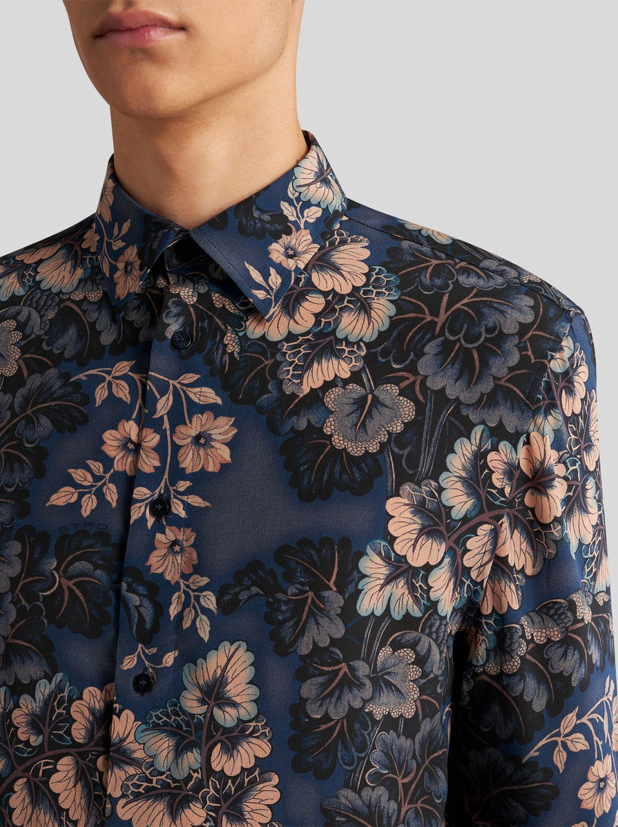 SILK SHIRT WITH FOLIAGE PRINT - 3