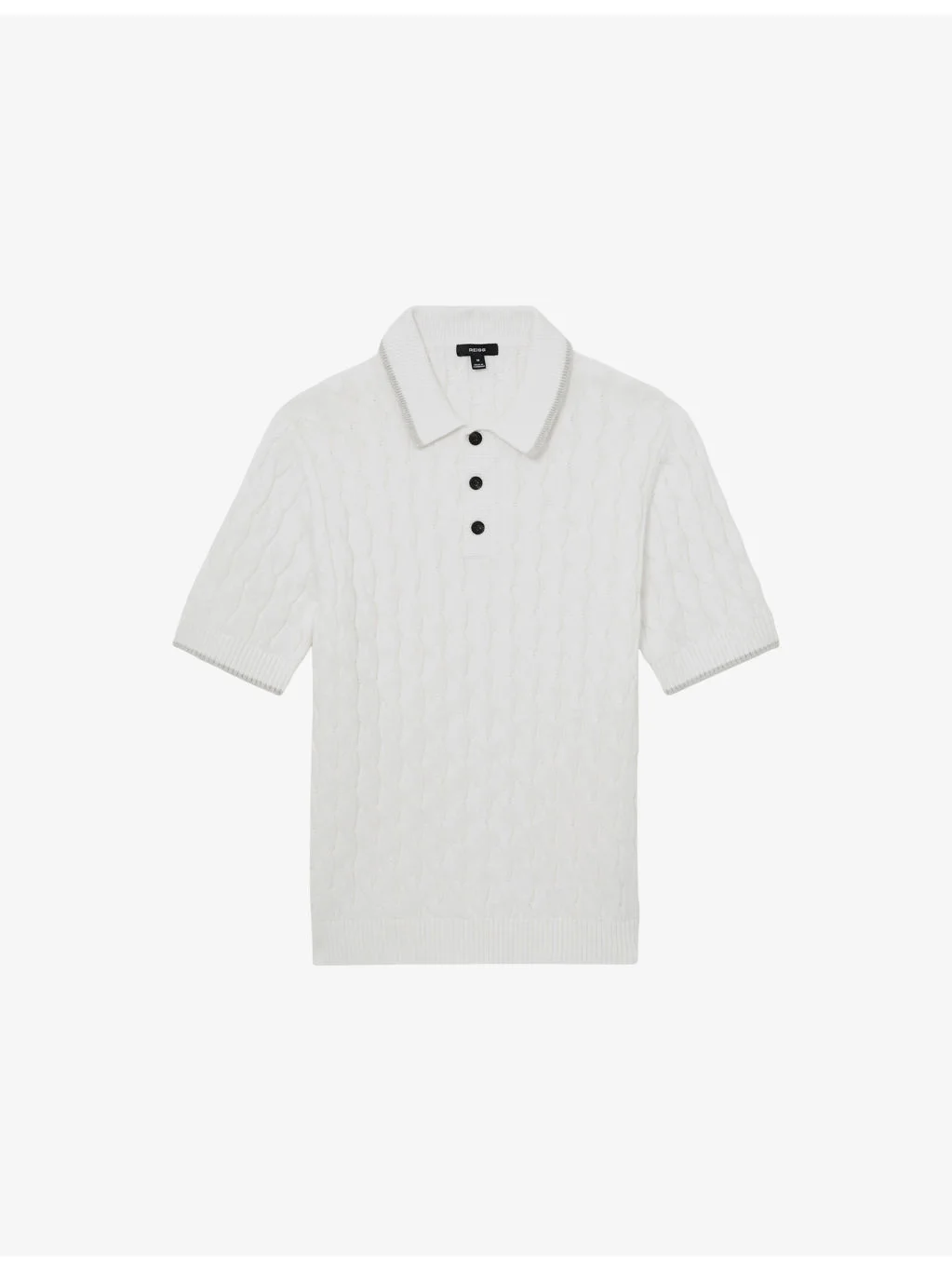 Denby Cable-Knit Cotton Polo Shirt - 1