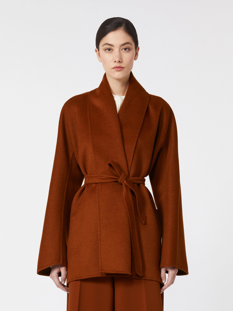 DANZATORE Camel robe-style jacket - TERRA COTTA 3