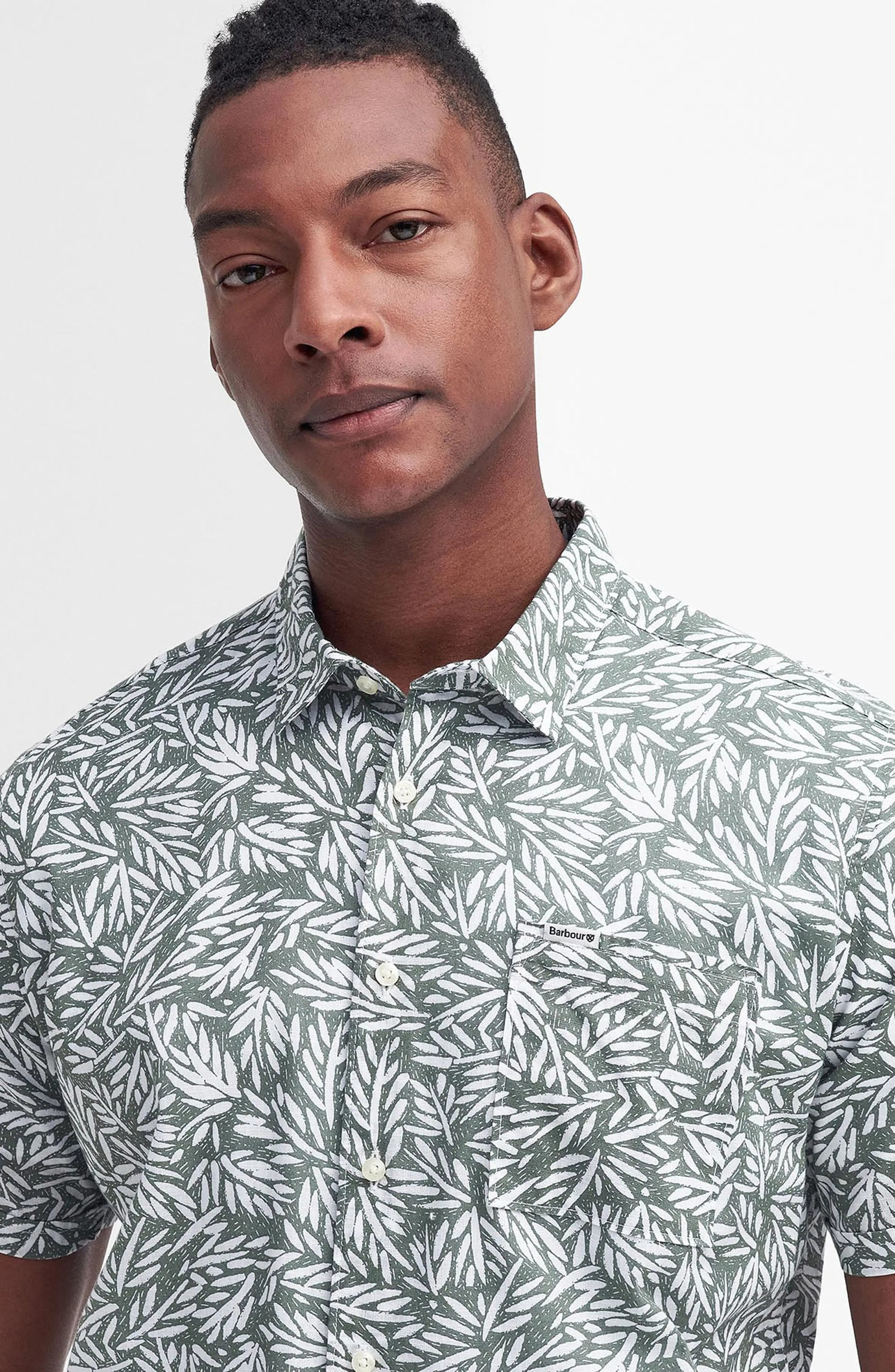 Jackstone Regular Fit Leaf Print Short Sleeve Button-Up Shirt - 2