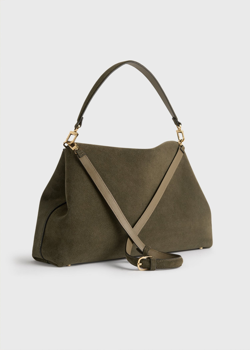 T-lock suede satchel dark taupe 4