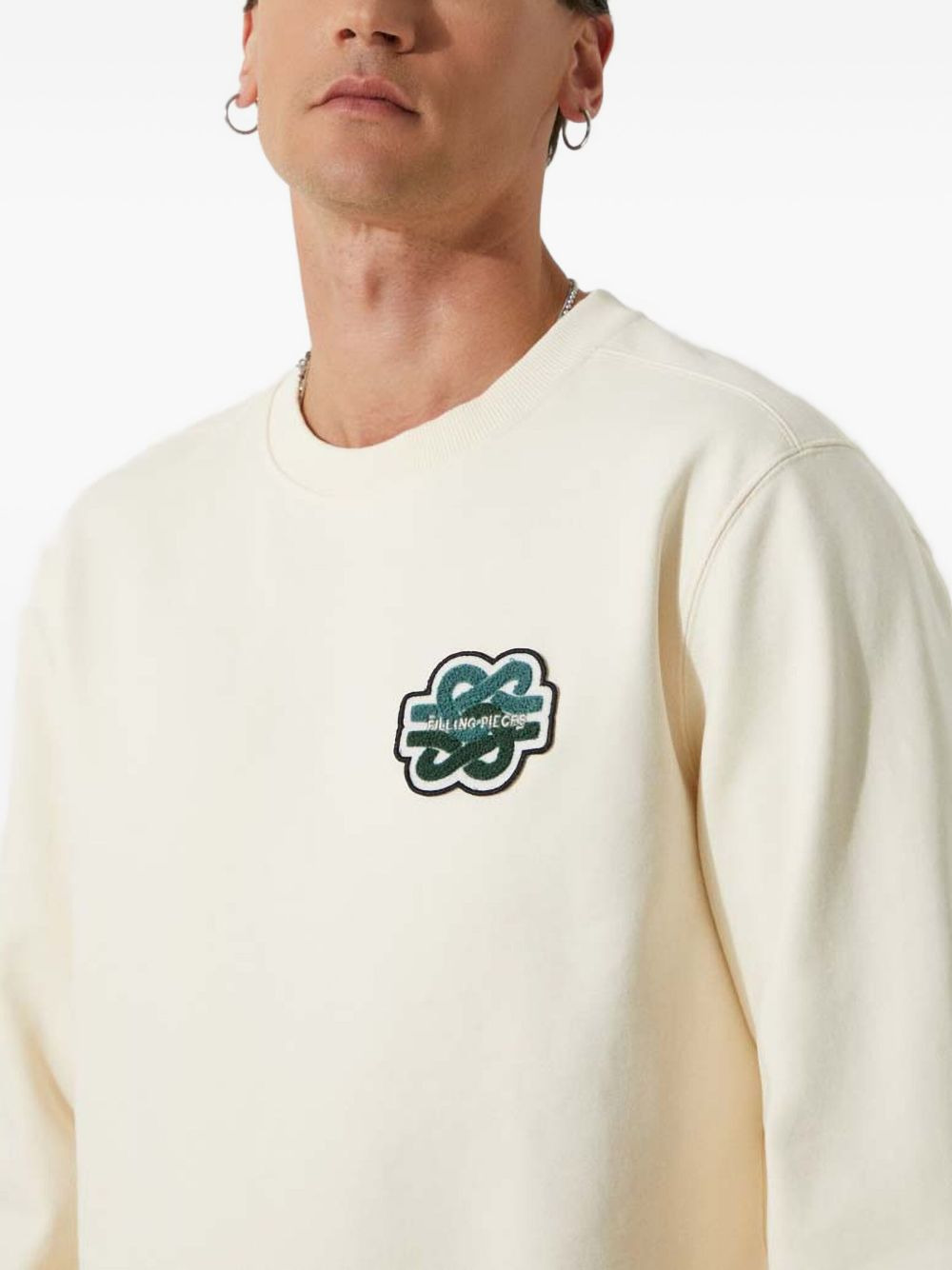 embroidered-patch crew-neck sweatshirt - 5