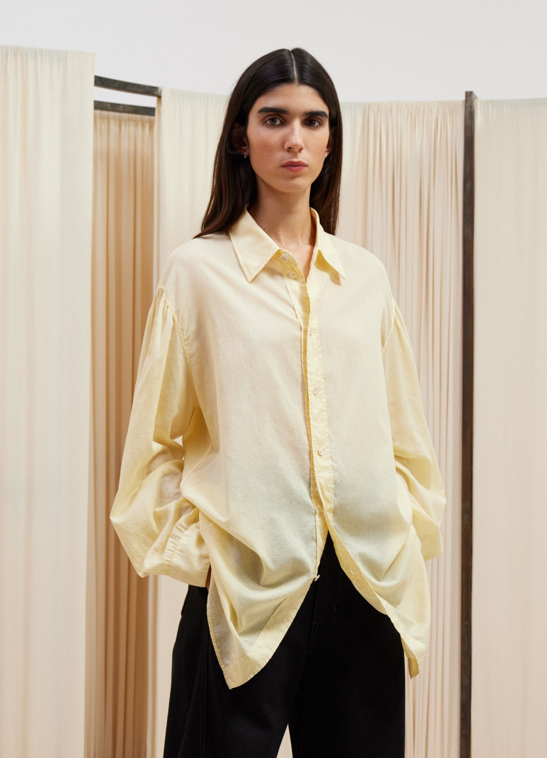 LIGHT STRAIGHT COLLAR SHIRT - 1