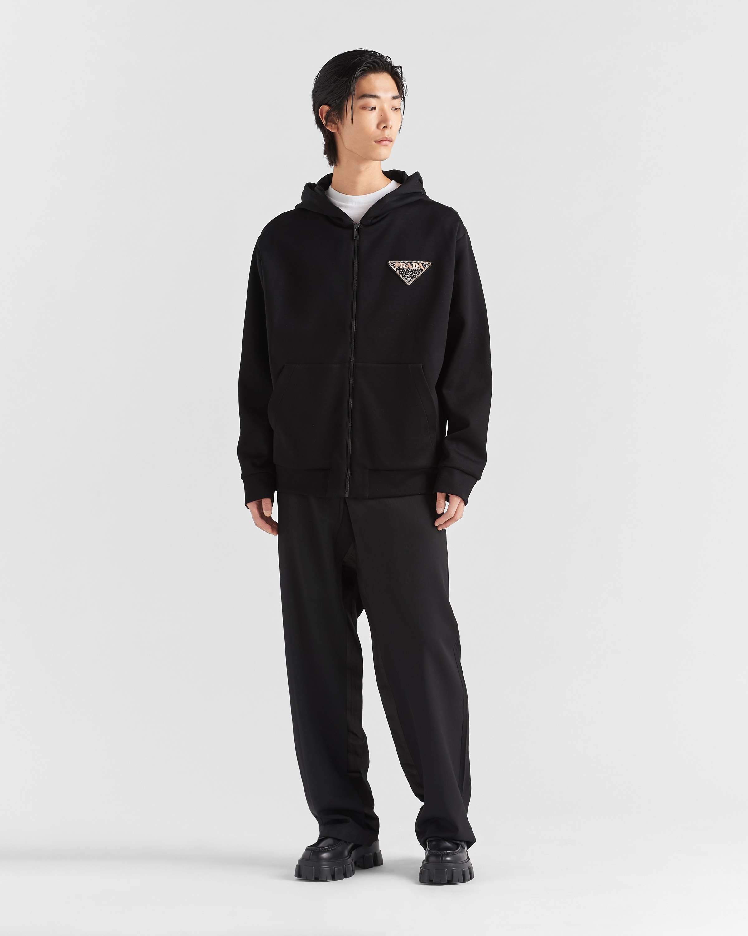 Technical fabric and Re-Nylon hoodie - 2