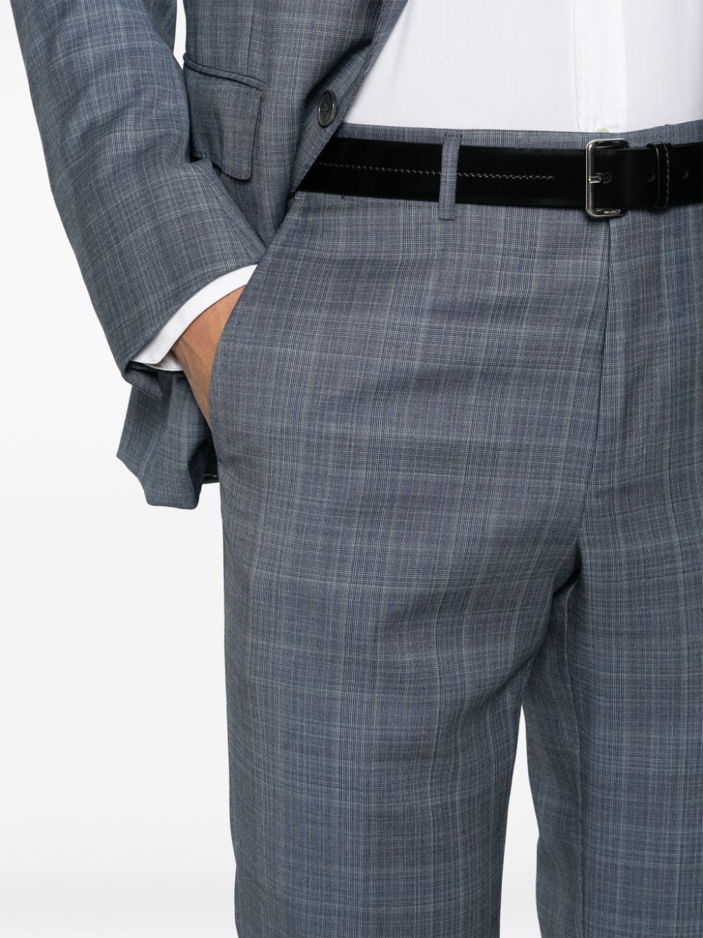 checked single-breasted suit - 6