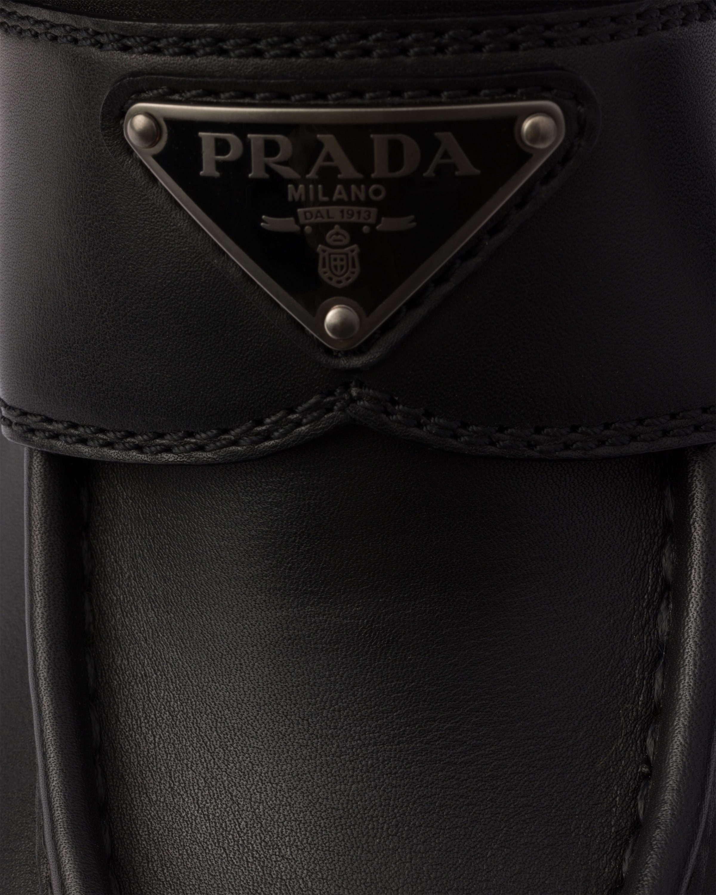 Double Chocolate leather and shearling loafers - 7