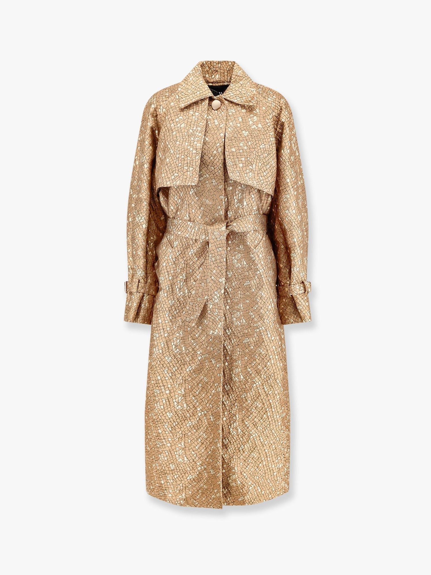 Max Mara Salsa Oversize Jacquard Fabric Trench With Mosaic Effect - 1