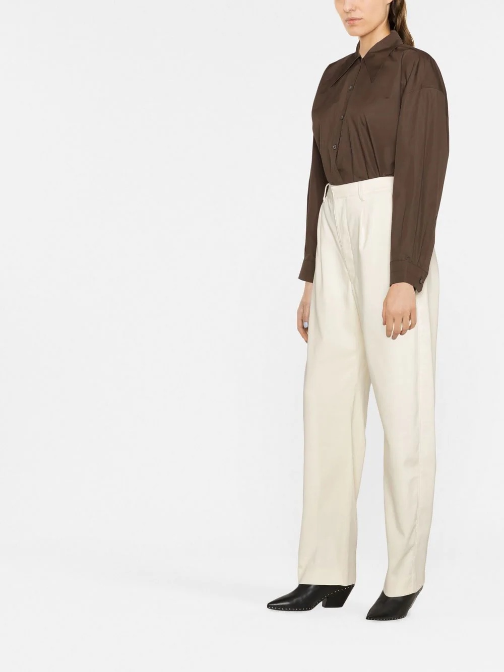 straight-leg cotton-blend trousers - 4