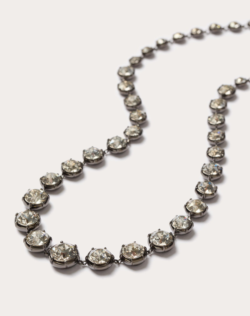 VLOGO SIGNATURE METAL AND SWAROVSKI® CRYSTAL NECKLACE 3