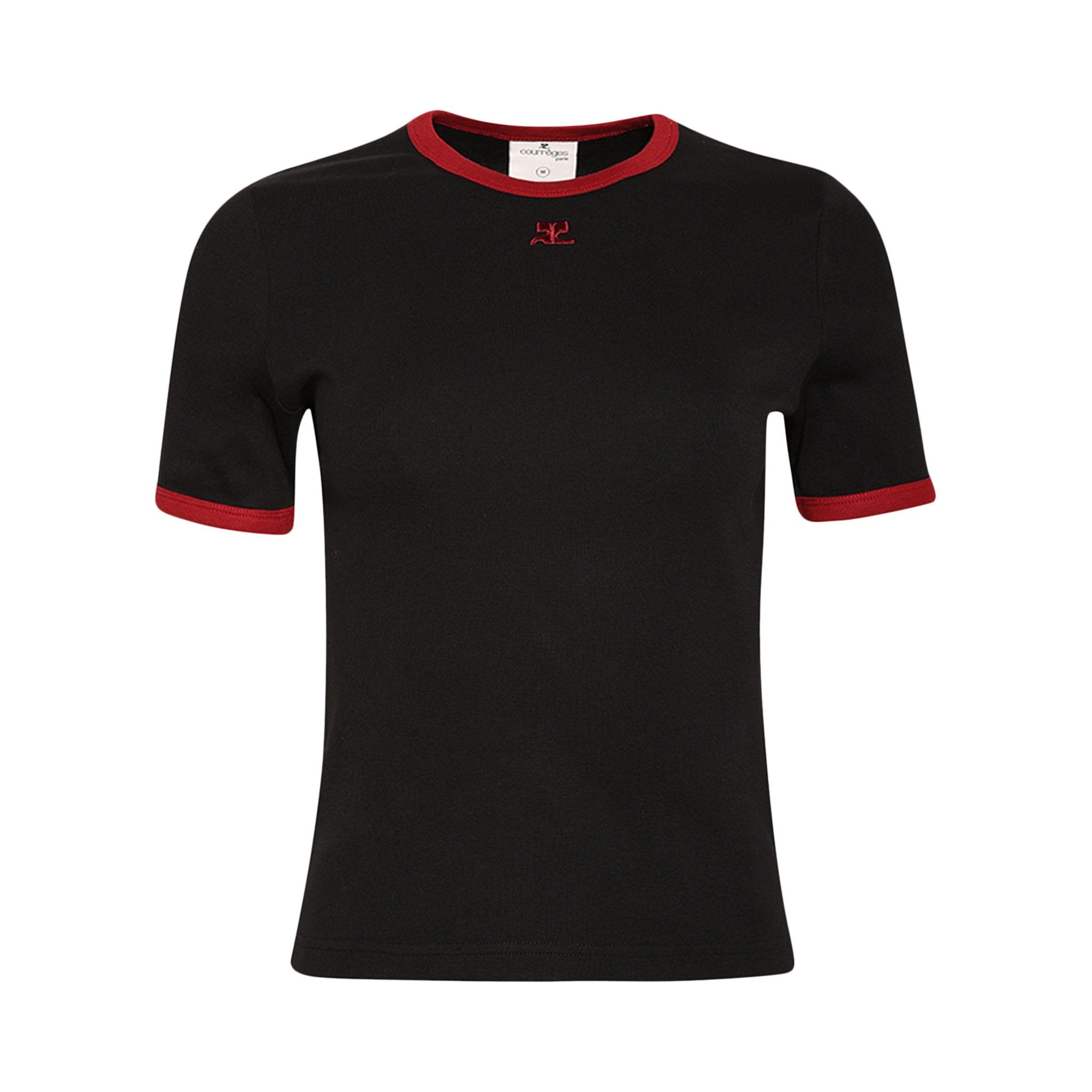 Courrèges Heritage Crewneck T-Shirt 'Black/Ruby' - 1