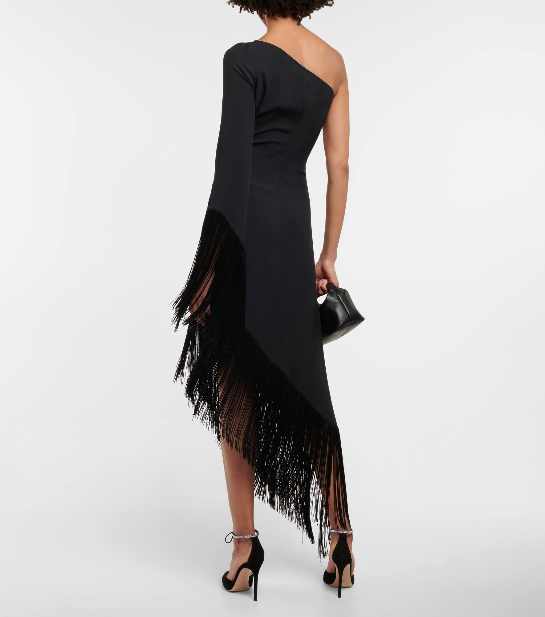 Aventador fringed one-shoulder midi dress - 3