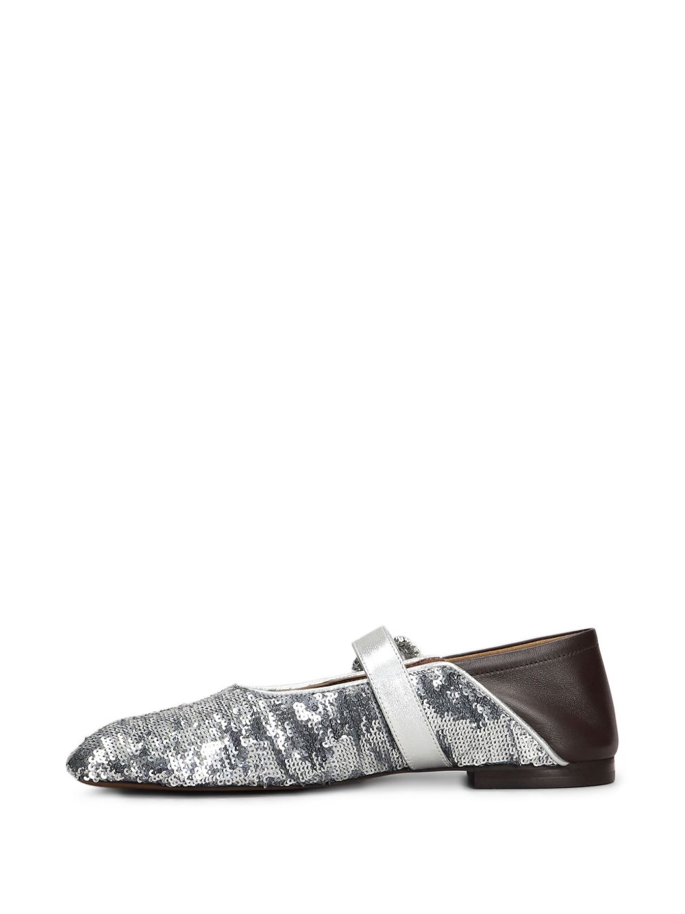 sequin-embellished ballerina shoes - 4