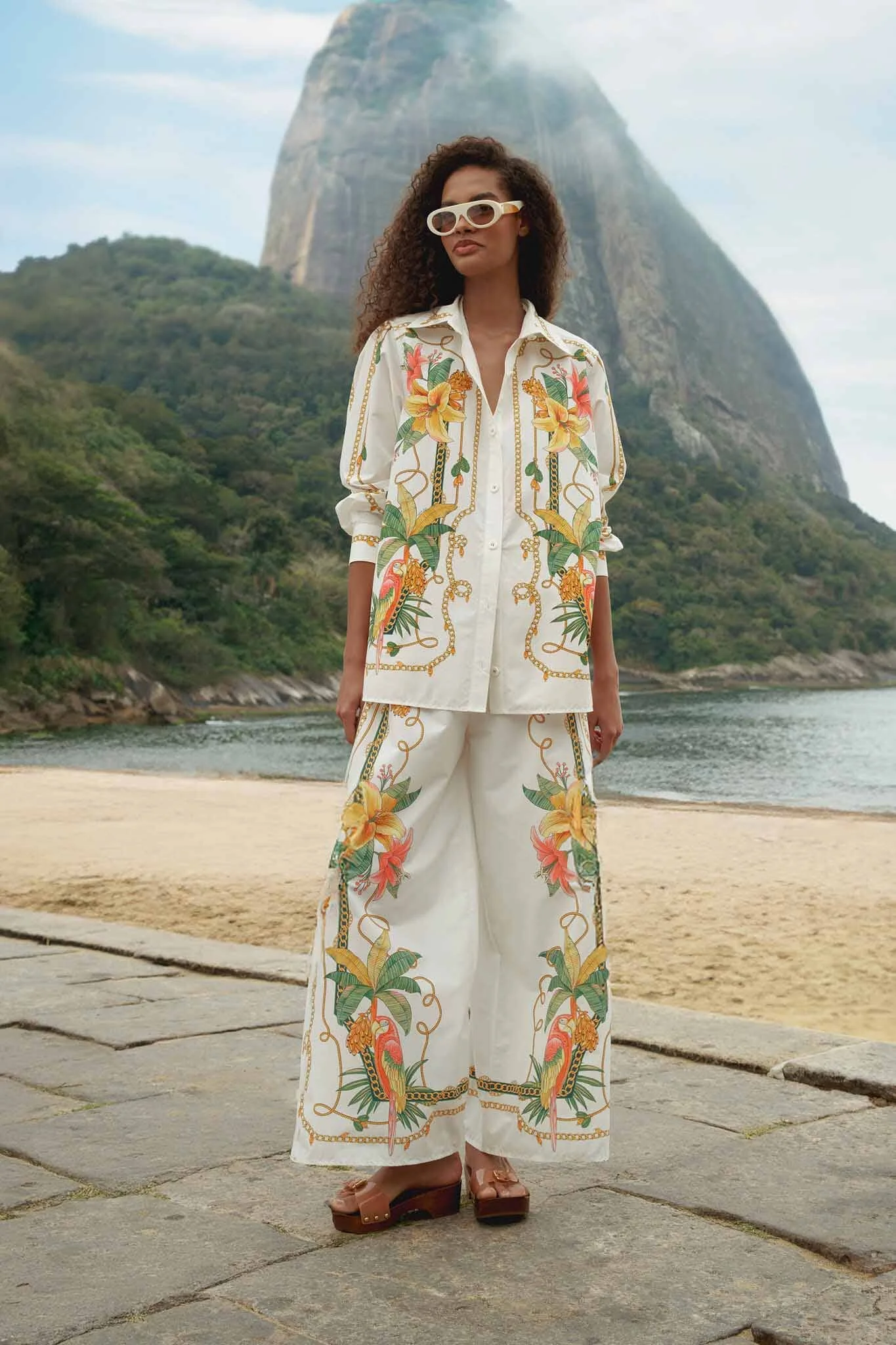 Tropical Royalty Off-White Pants - 1