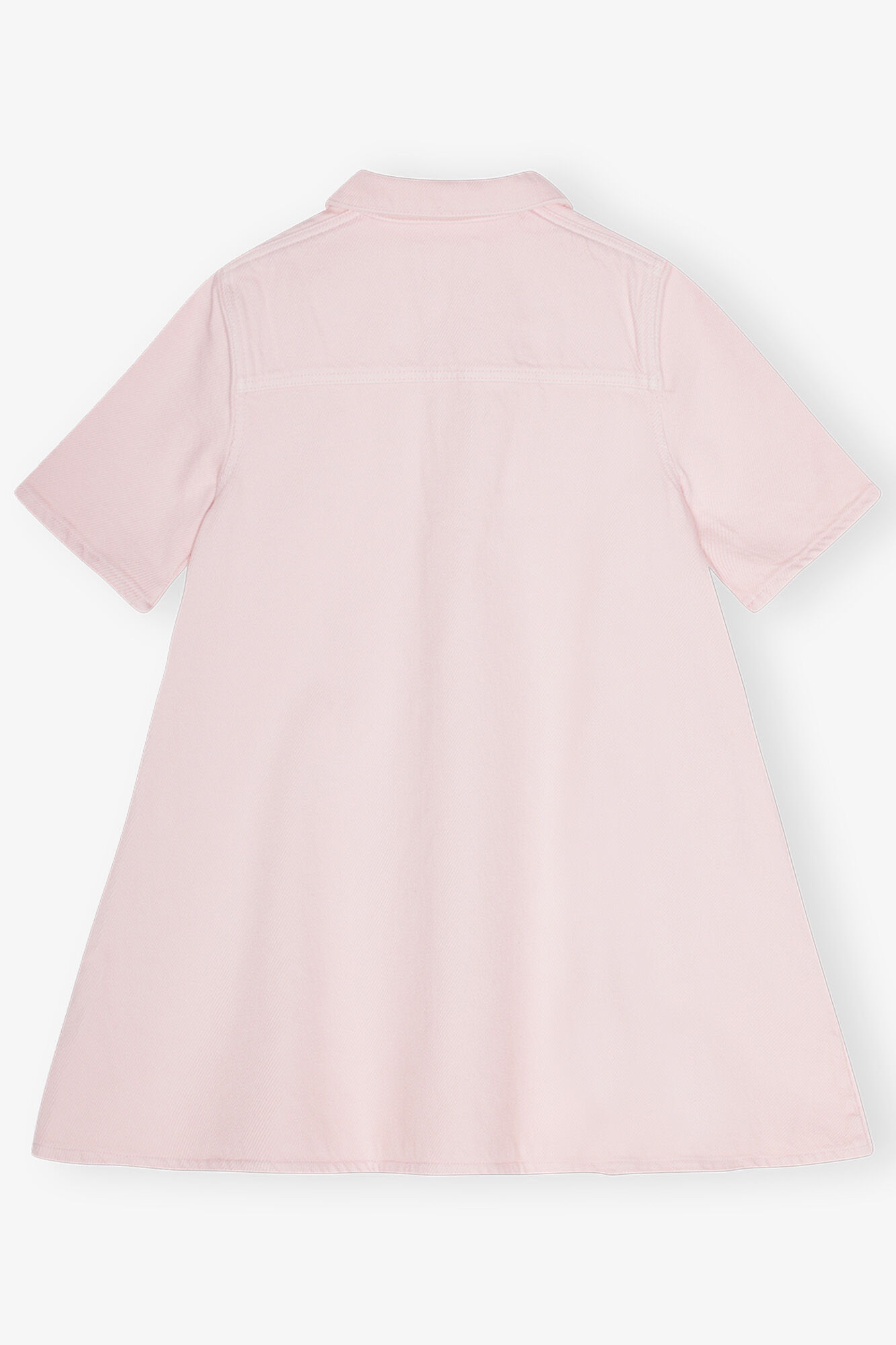 LIGHT PINK OVERDYED HEAVY DENIM MINI DRESS - 6