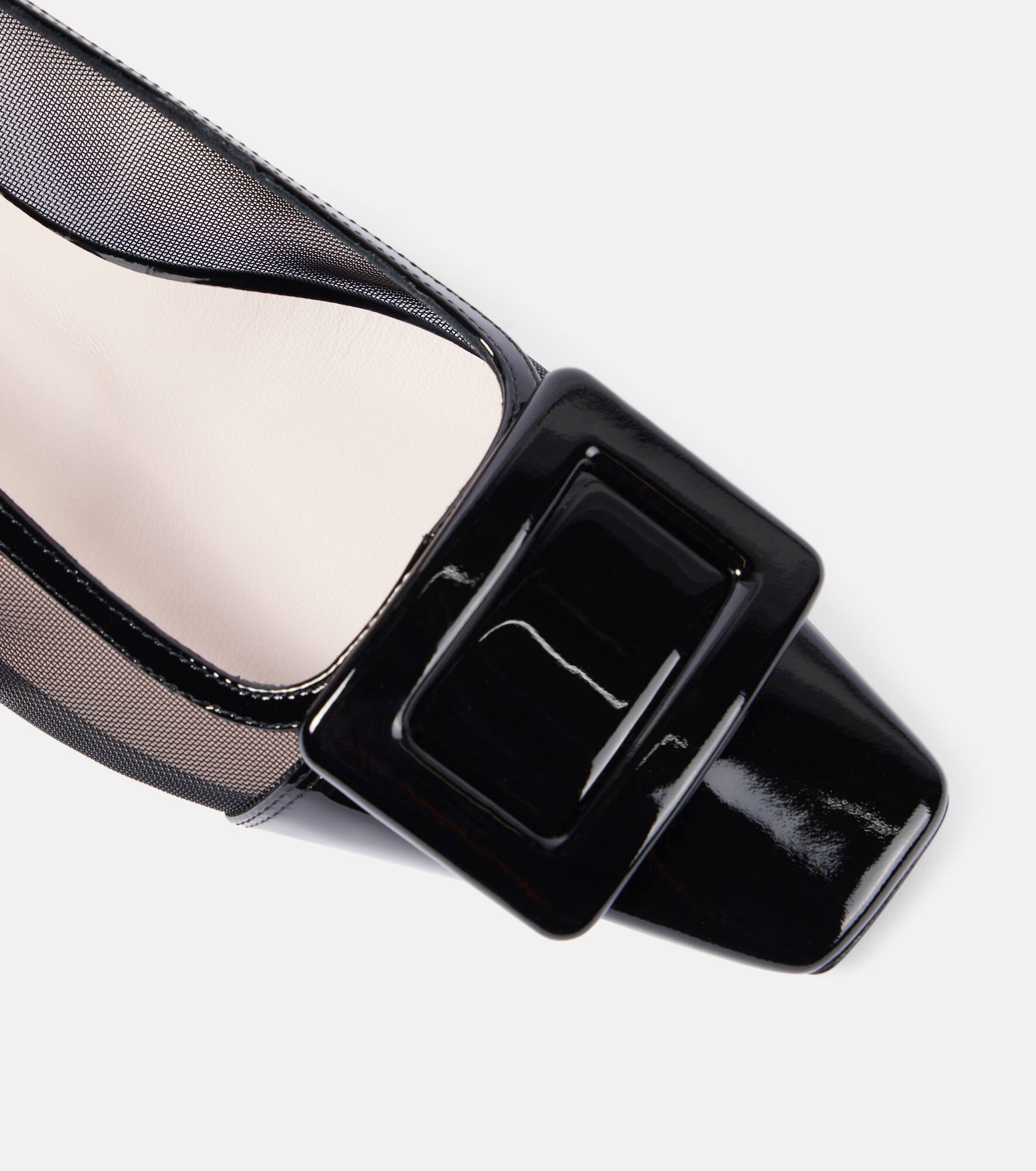 Belle Vivier 45 leather-trimmed mesh pumps - 5