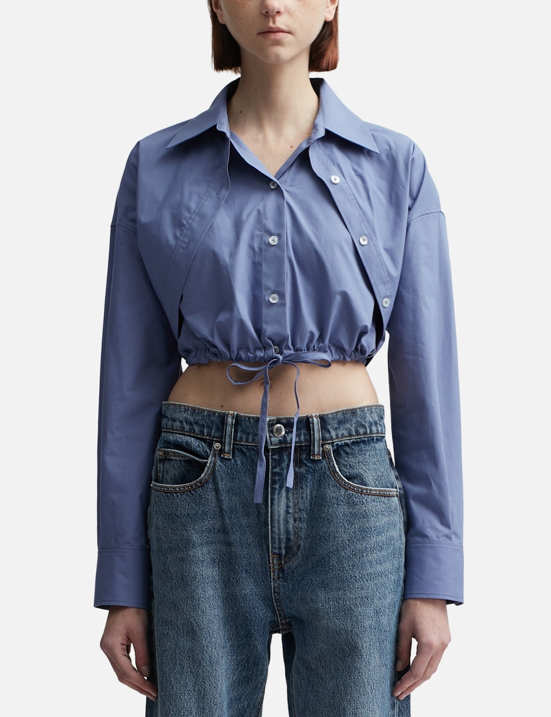 DOUBLE LAYERED CROPPED SHIRT - 1