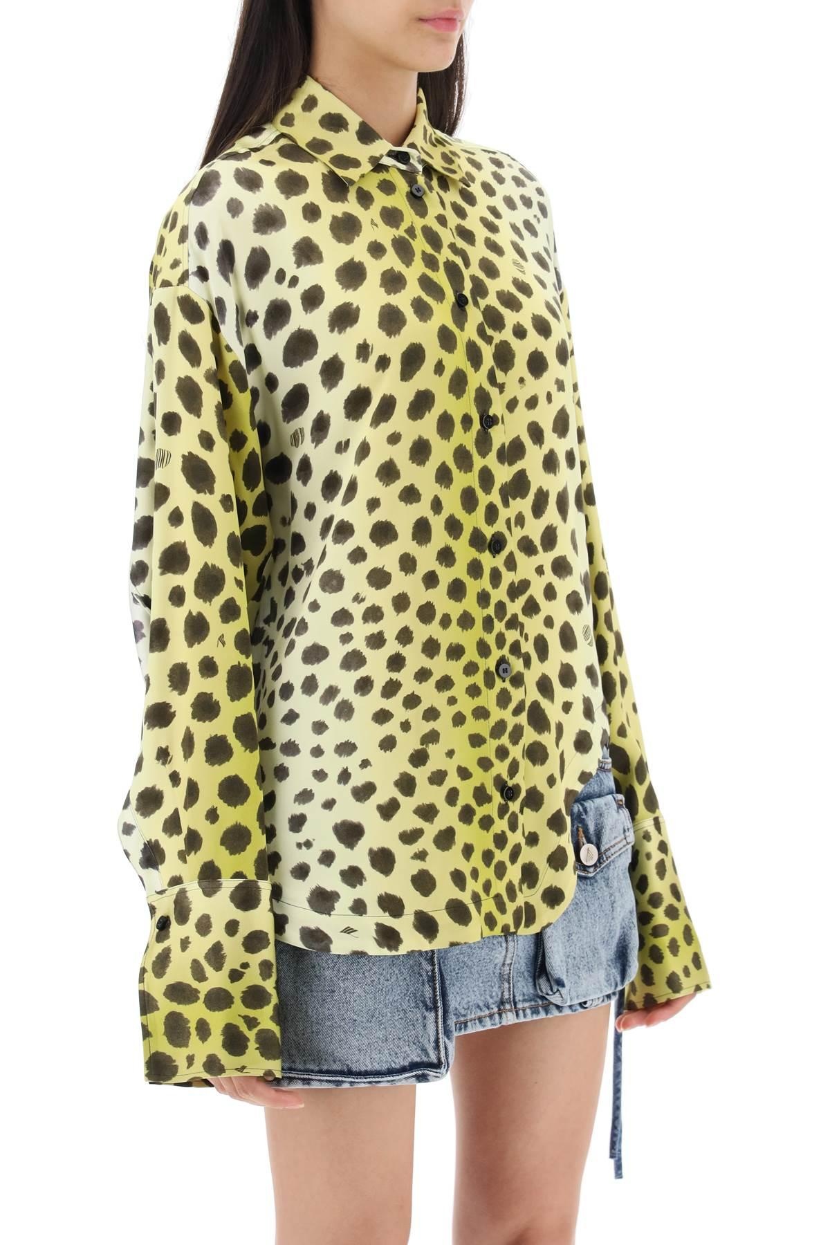 ELIZA CHEETAH PRINT SATIN SHIRT - 3