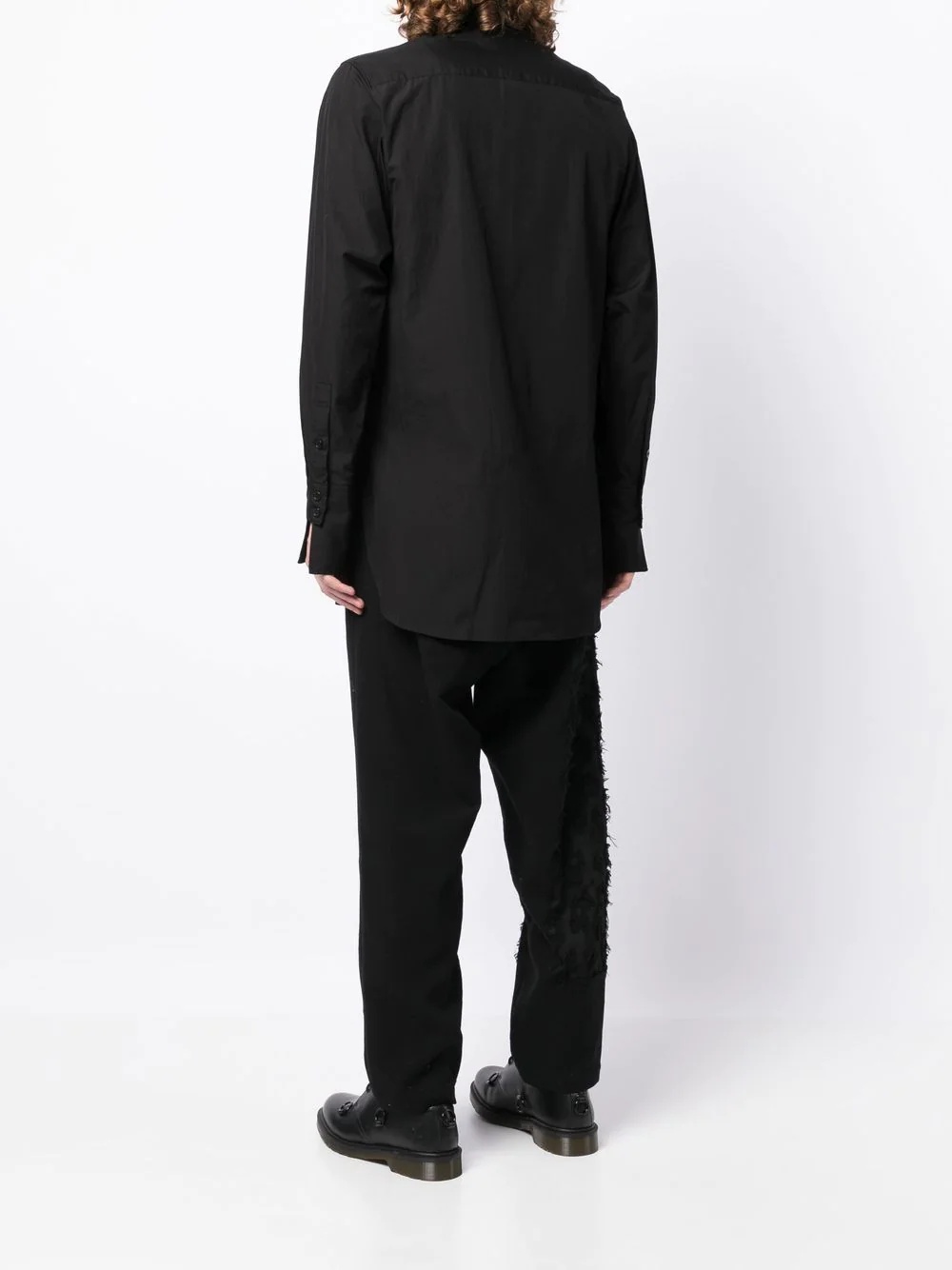 bowtie-collar oversized shirt - 4